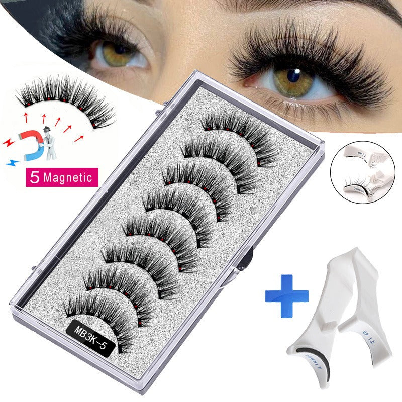 Five magnetic adhesive free magnetic eyelash clamp set for European and American thick magnetic eyelashes