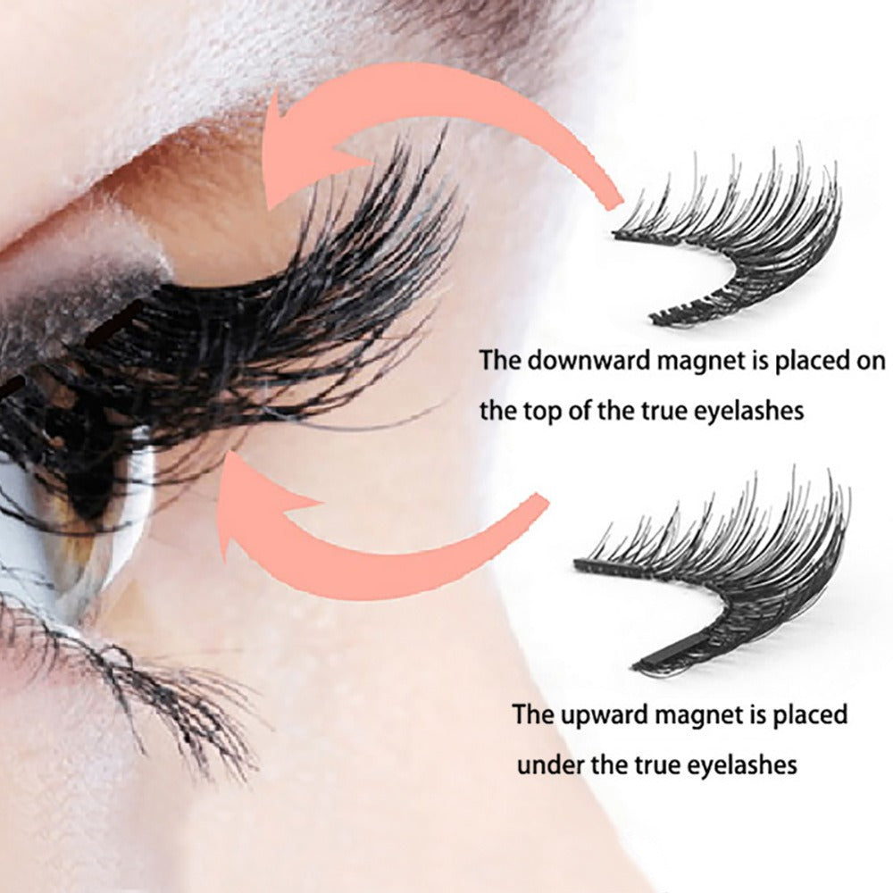 Five magnetic adhesive free magnetic eyelash clamp set for European and American thick magnetic eyelashes