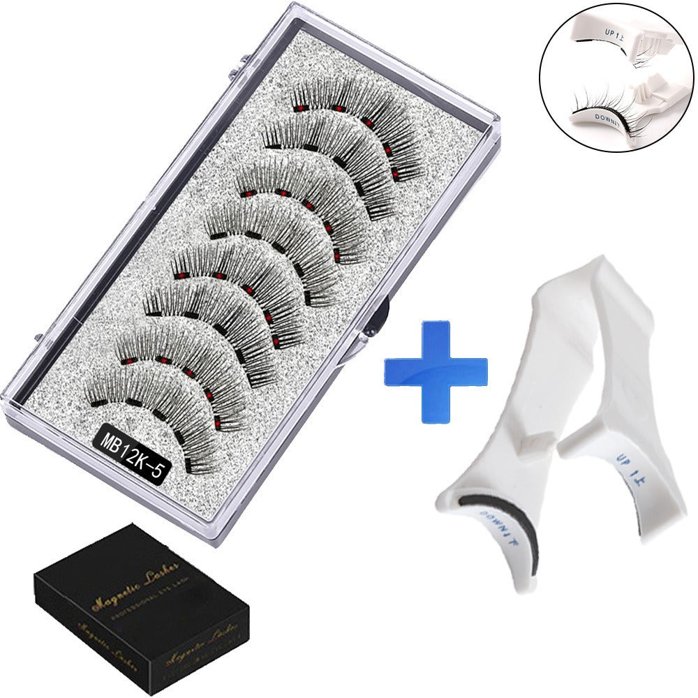 Five magnetic adhesive free magnetic eyelash clamp set for European and American thick magnetic eyelashes