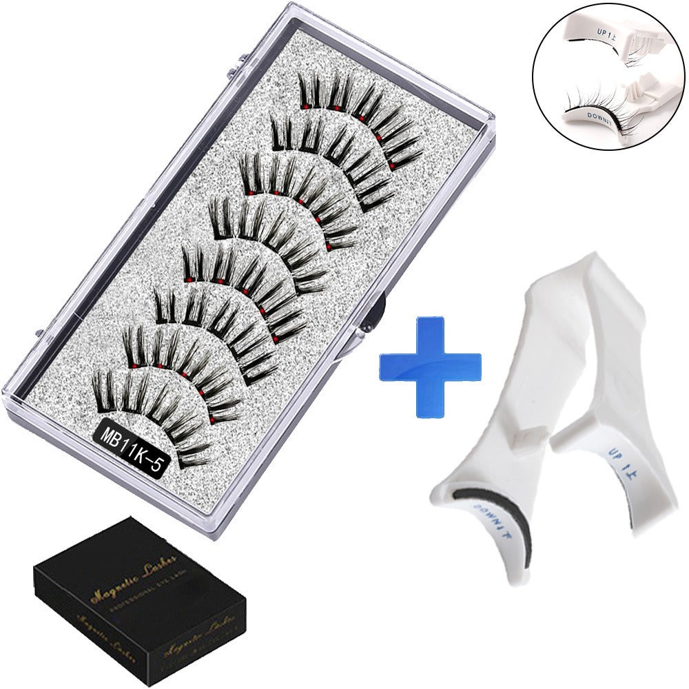 Five magnetic adhesive free magnetic eyelash clamp set for European and American thick magnetic eyelashes